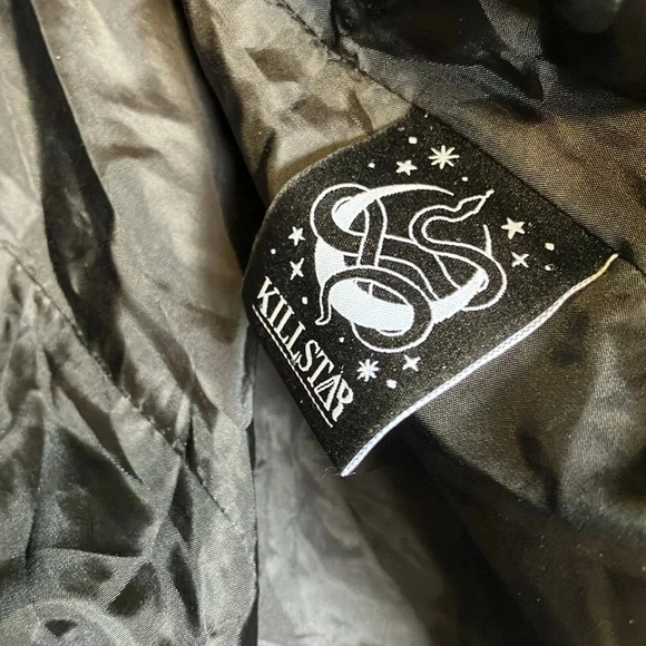 Killstar quilted  velvet hooded faux fur lace jacket - Picture 5 of 7